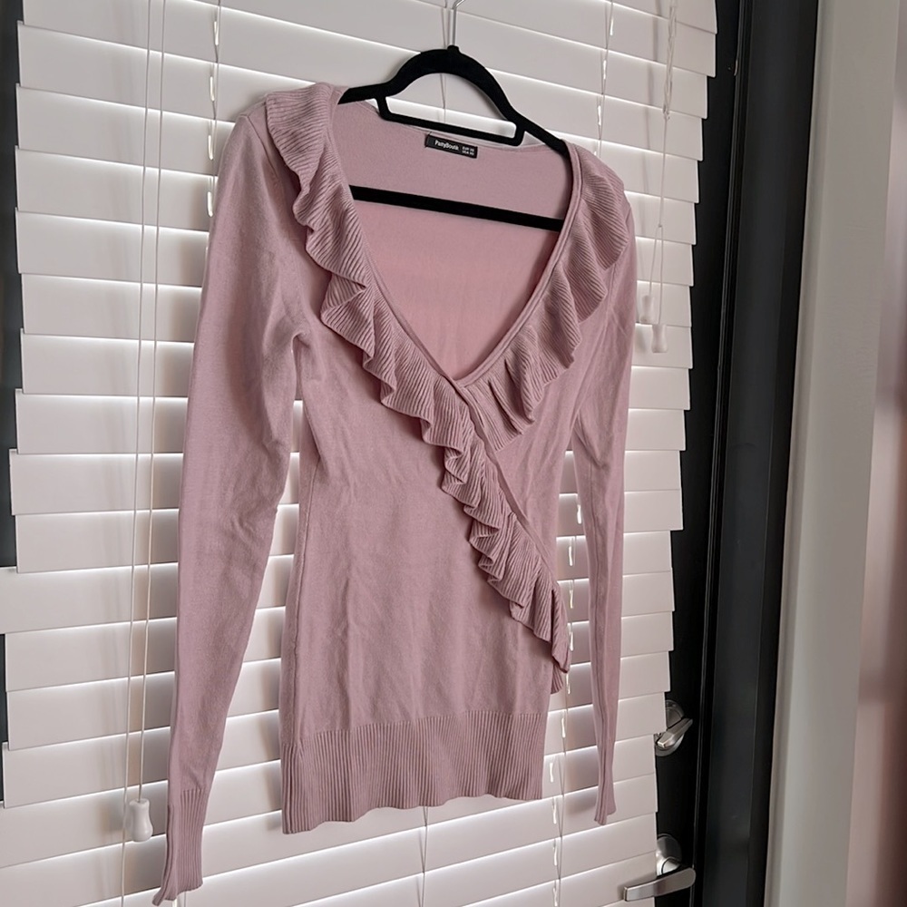 Patty Boutik Stunning Pink Ruffle Sweater! Sz Xs - Picture 6 of 8
